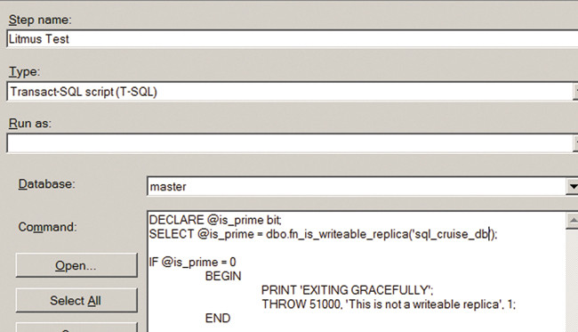 Программный код шага Litmus Test