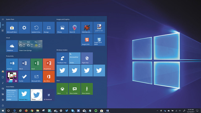 Самостоятельно настроенное меню «Пуск»