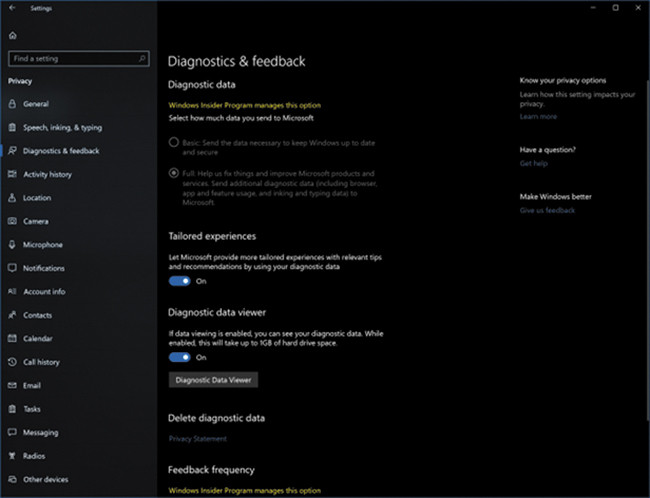 Расположение Windows Diagnostics Data Viewer