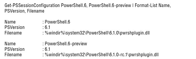 Определение версии PowerShell Core