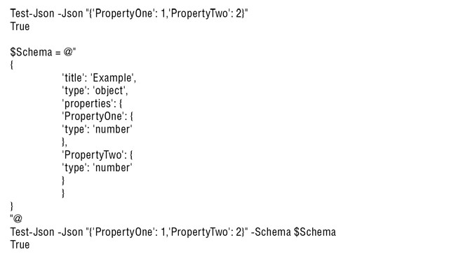 Команда Test-Json позволяет протестировать объект Json