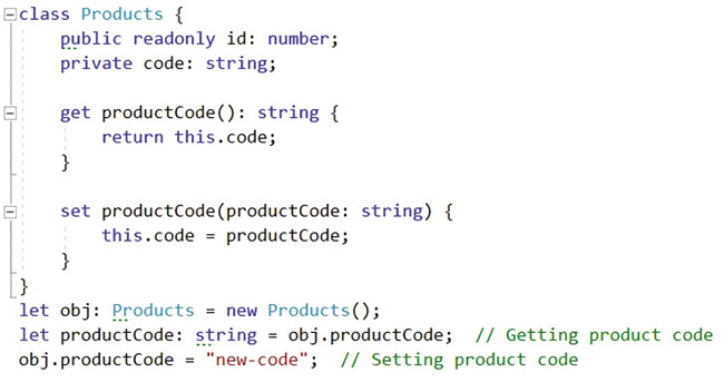 Листинг 6. Создание и использование методов получения и задания в классе