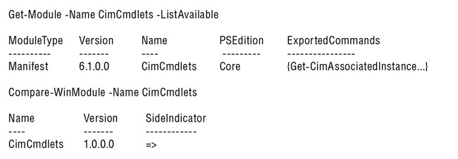 Результаты работы Compare-WinModule