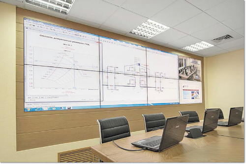 Рисунок 4. В AV-комплексе РГУ нефти и газа подсистема отображения и коммутации обеспечивает представление информации высокого разрешения в многооконном режиме (до четырех видеоисточников), свободное перемещение и масштабирование «видеоокон», вывод любого информационного источника на видеостену, организацию различных сценариев работы с информацией.