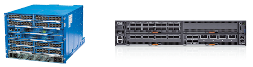 Разработка интернет-гигантами собственного сетевого оборудования (на фото слева — модульный коммутатор Facebook) подтолкнула производителей традиционных решений к тому, чтобы сделать свои платформы открытыми (на фото справа — коммутатор Dell Networking серии ON — от Open Networks)