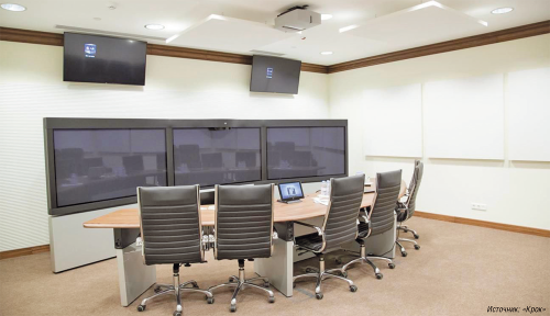Рис. 8. Комната телеприсутствия в составе программно-аппаратного комплекса мультимедийных систем ЕЭК