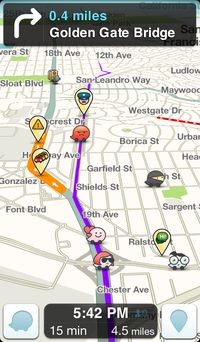 социальный сервис мониторинга автомобильных пробок Waze 