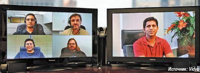 Рисунок 2. Компания Vidyo заменяет устройство MCU — центральный элемент решений VC — маршрутизатором видео, который никакого кодирования и декодирования не осуществляет. Предполагается, что таким образом будет обеспечено очень низкое время задержки — в среднем около 50 мс.