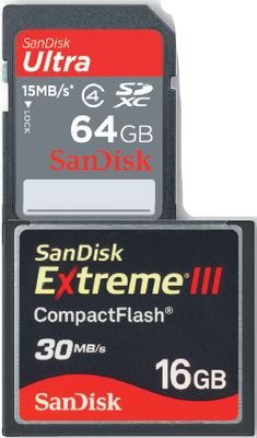 Карты CF ExtremeIII 16Gb и SDHC Ultra Class 4 64Gb