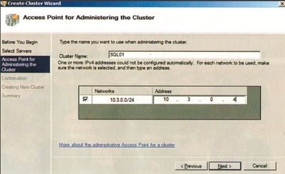 Экран 1. Настройка корневого имени кластера и точки доступа