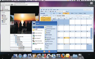 Экран 2. Использование Parallels Desktop 4.0 для запуска Windows XP на Mac